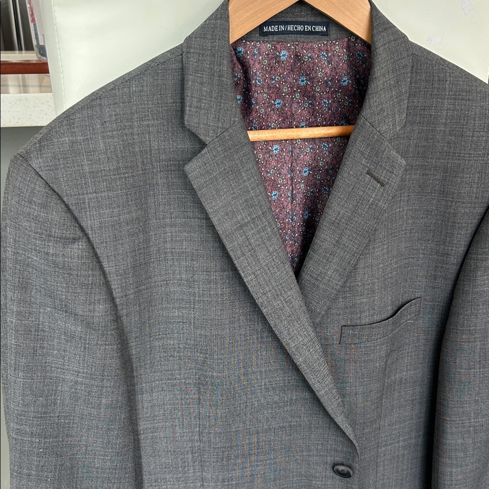 PENGUIN Men’s Gray Wool Blend Sport Coat Blazer 46R Office Work
